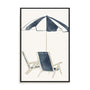 Blue Umbrella and Chairs Wall Art