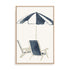 Blue Umbrella and Chairs Wall Art