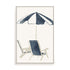 Blue Umbrella and Chairs Wall Art