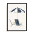 Blue Umbrella and Chairs Wall Art