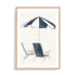 Blue Umbrella and Chairs Wall Art