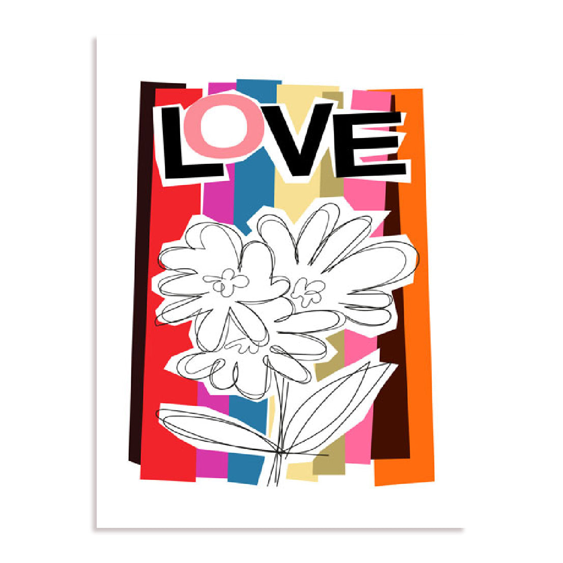 Scribble Flower Summer Fruits Wall Art