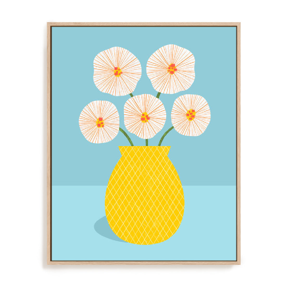 Flowers In Yellow Vase Wall Art