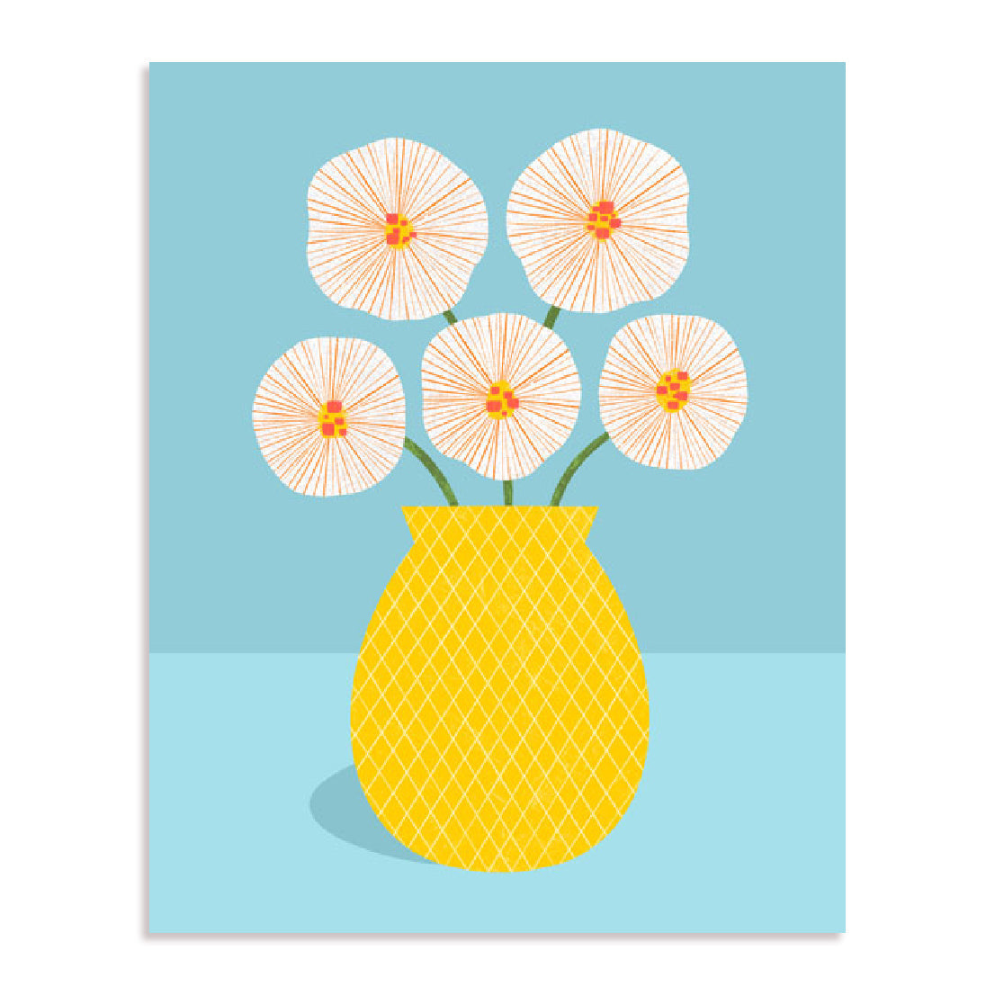 Flowers In Yellow Vase Wall Art