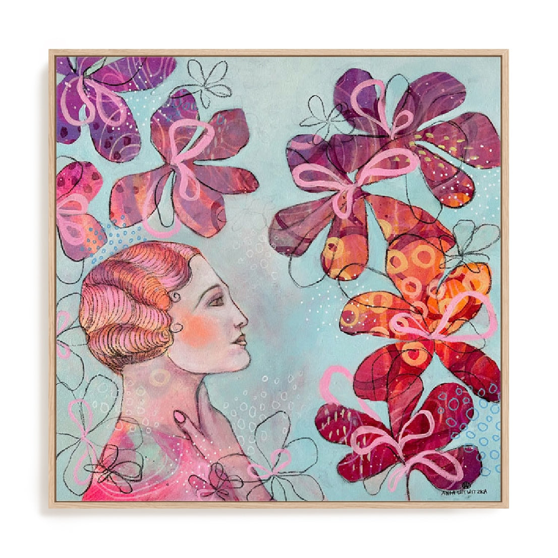 Thinking Retro Lady Wall Art