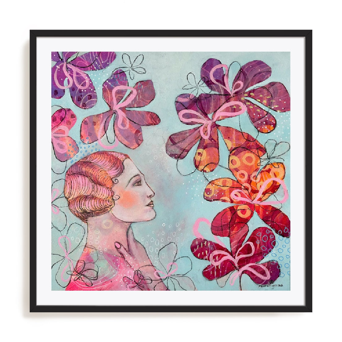 Thinking Retro Lady Wall Art