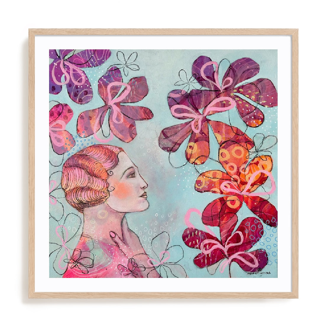 Thinking Retro Lady Wall Art