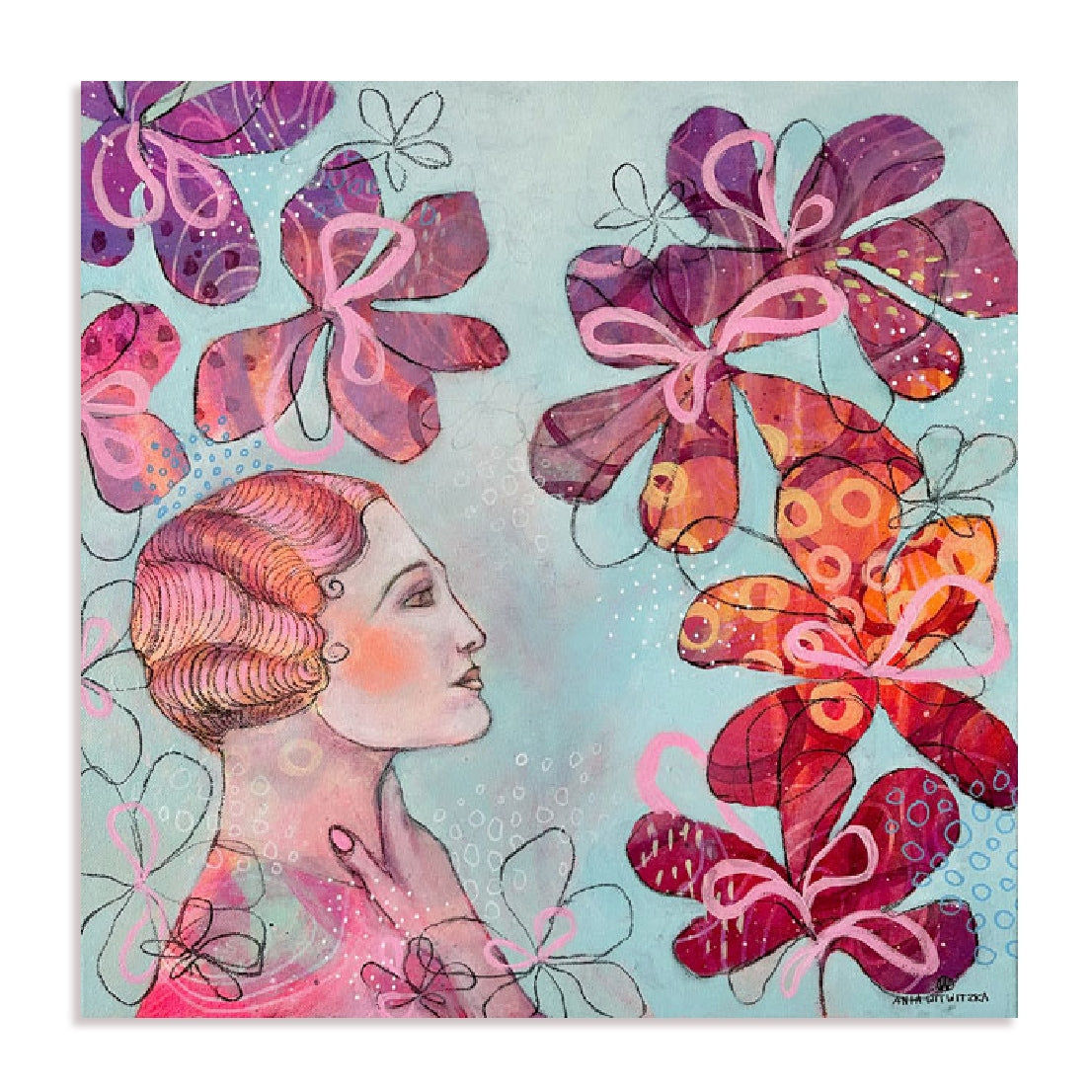 Thinking Retro Lady Wall Art