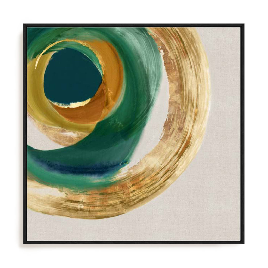 Green Metallic Circle I Wall Art