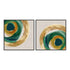 Green Metallic Circle I and II Wall Art