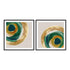 Green Metallic Circle I and II Wall Art