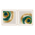 Green Metallic Circle I and II Wall Art