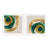 Green Metallic Circle I and II Wall Art