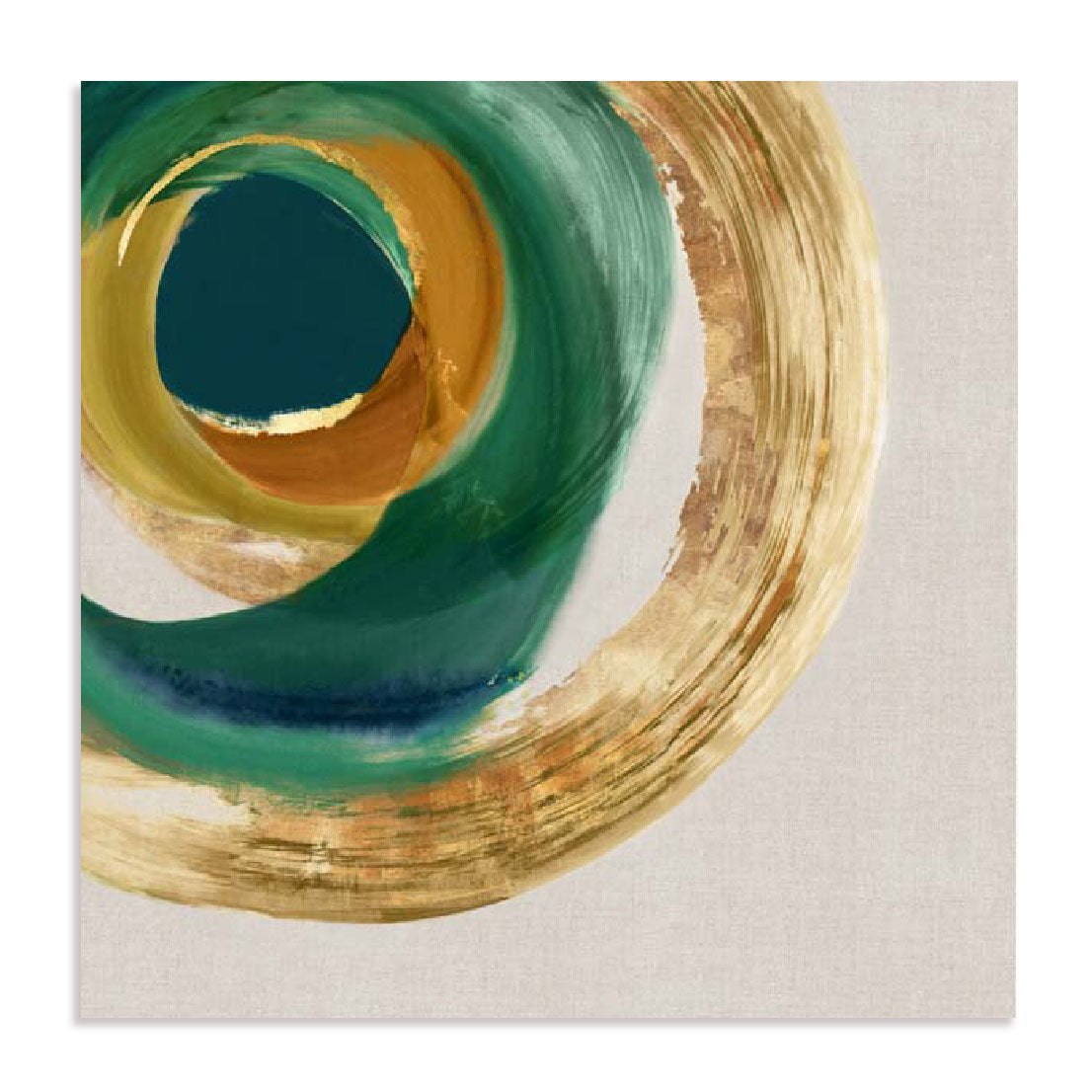 Green Metallic Circle I Wall Art