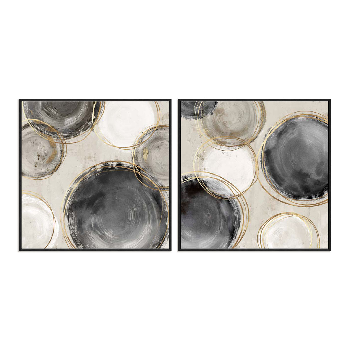 Rings Of Black I and II Wall Art
