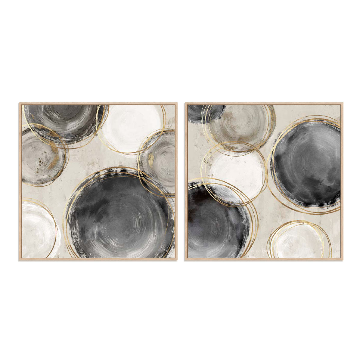 Rings Of Black I and II Wall Art