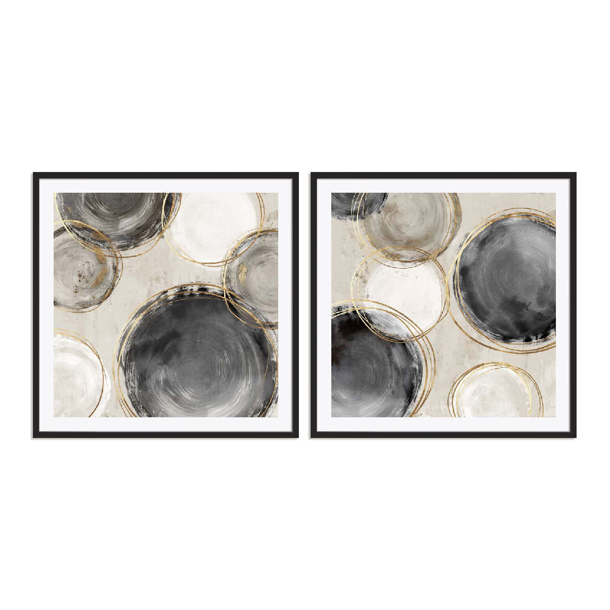 Rings Of Black I and II Wall Art