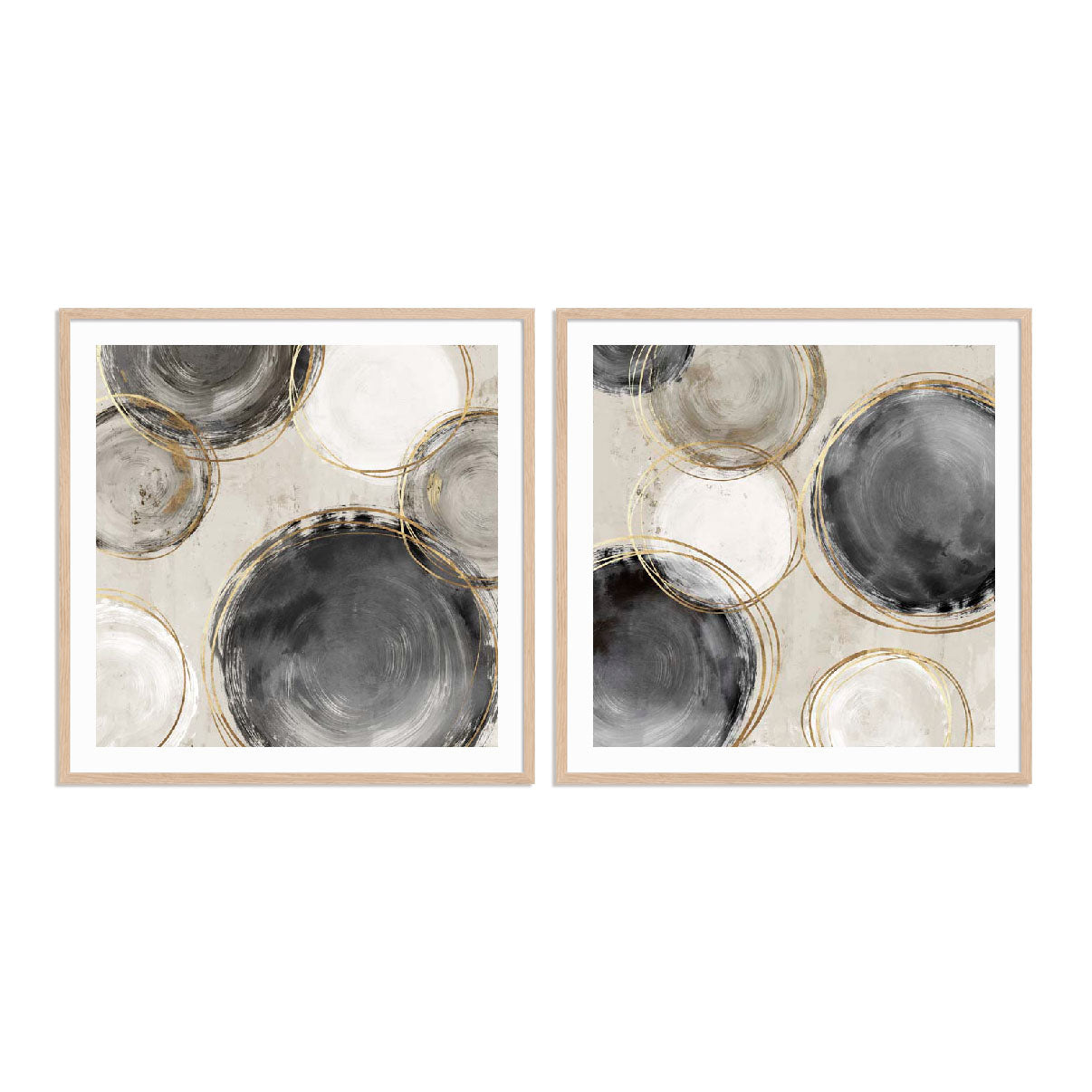 Rings Of Black I and II Wall Art