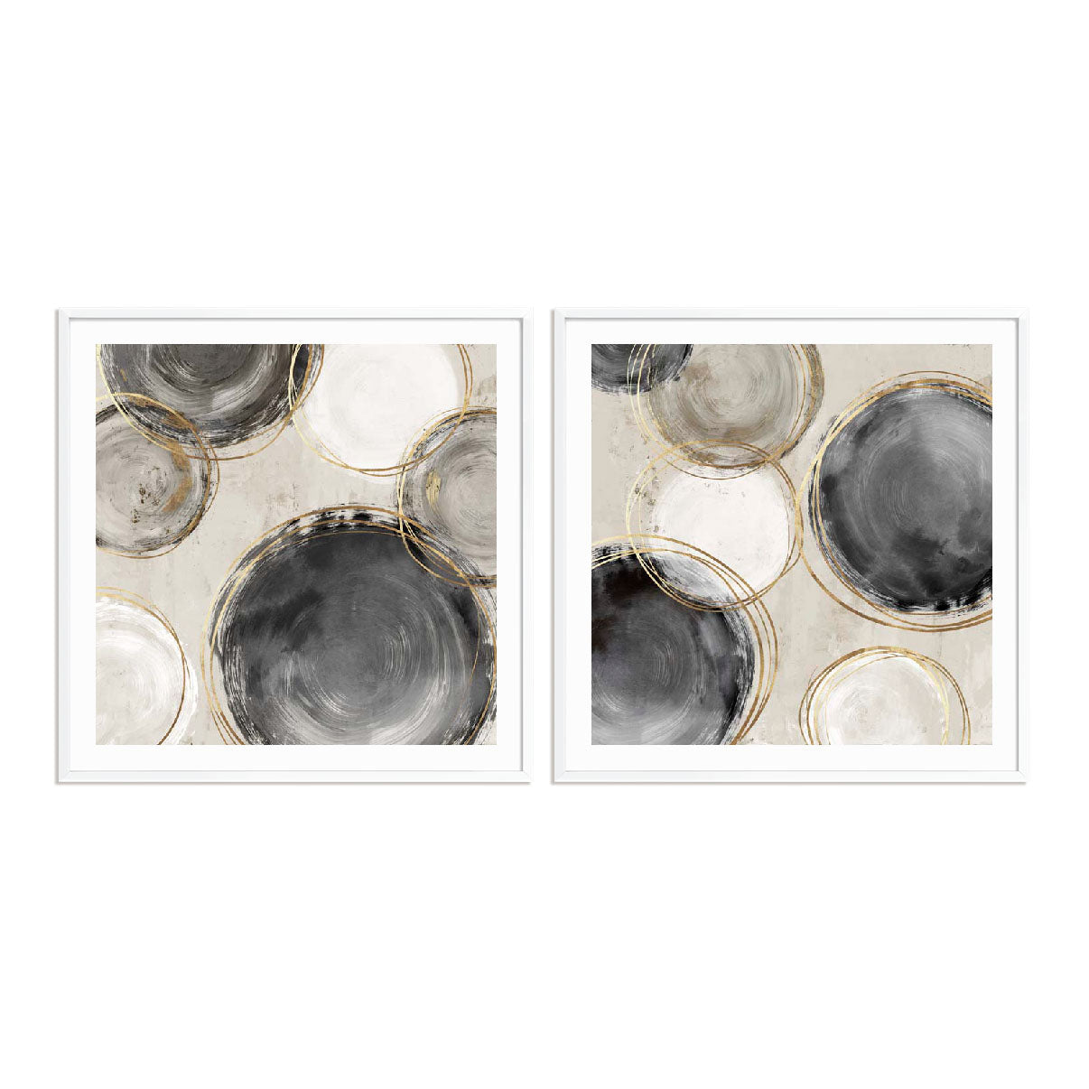 Rings Of Black I and II Wall Art