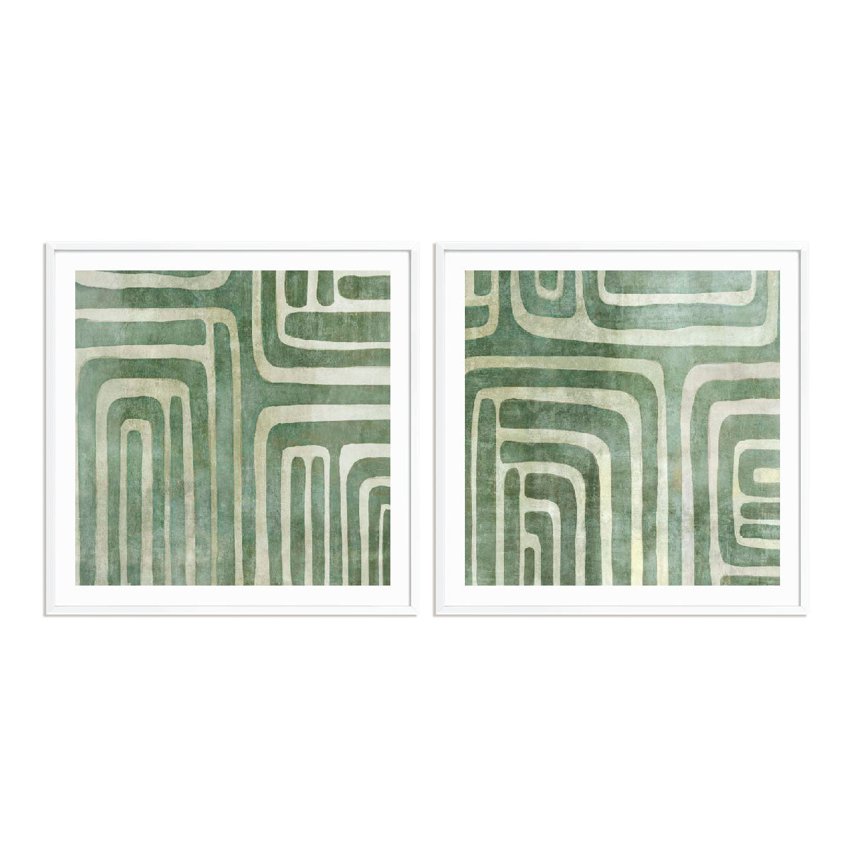 Whimsical Greens I and II Wall Art