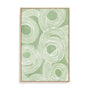 Wall Art Stretched Canvas In Natural Oak  Frame - Curves Of Verdant I Abstract Art