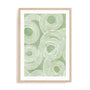 Wall Art Print Poster In Natural Oak Frame - Curves Of Verdant I Abstract Art