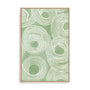 Wall Art Stretched Canvas In Natural Oak  Frame - Curves Of Verdant Ii Abstract Art