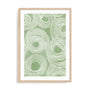 Wall Art Print Poster In Natural Oak Frame - Curves Of Verdant Ii Abstract Art