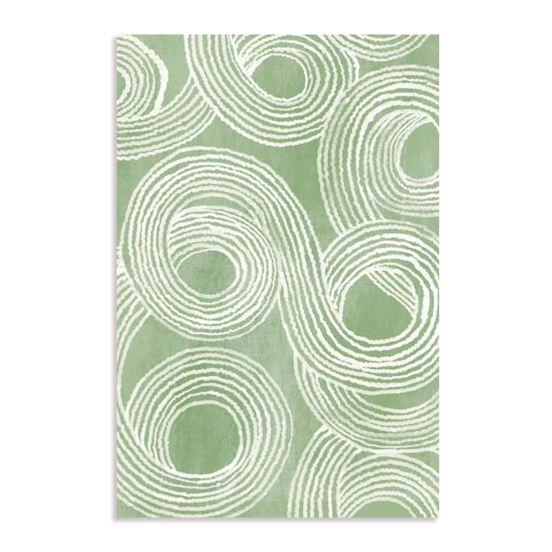 Unframed Stretched Canvas Or Print Only - Curves Of Verdant Ii Abstract Art