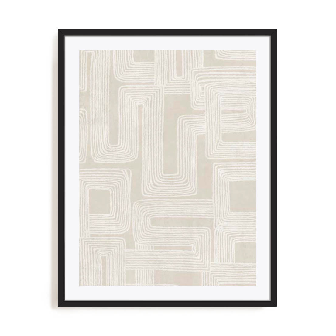 Wall Art Print Poster In Black Frame - Linear Majestic Abstract Art