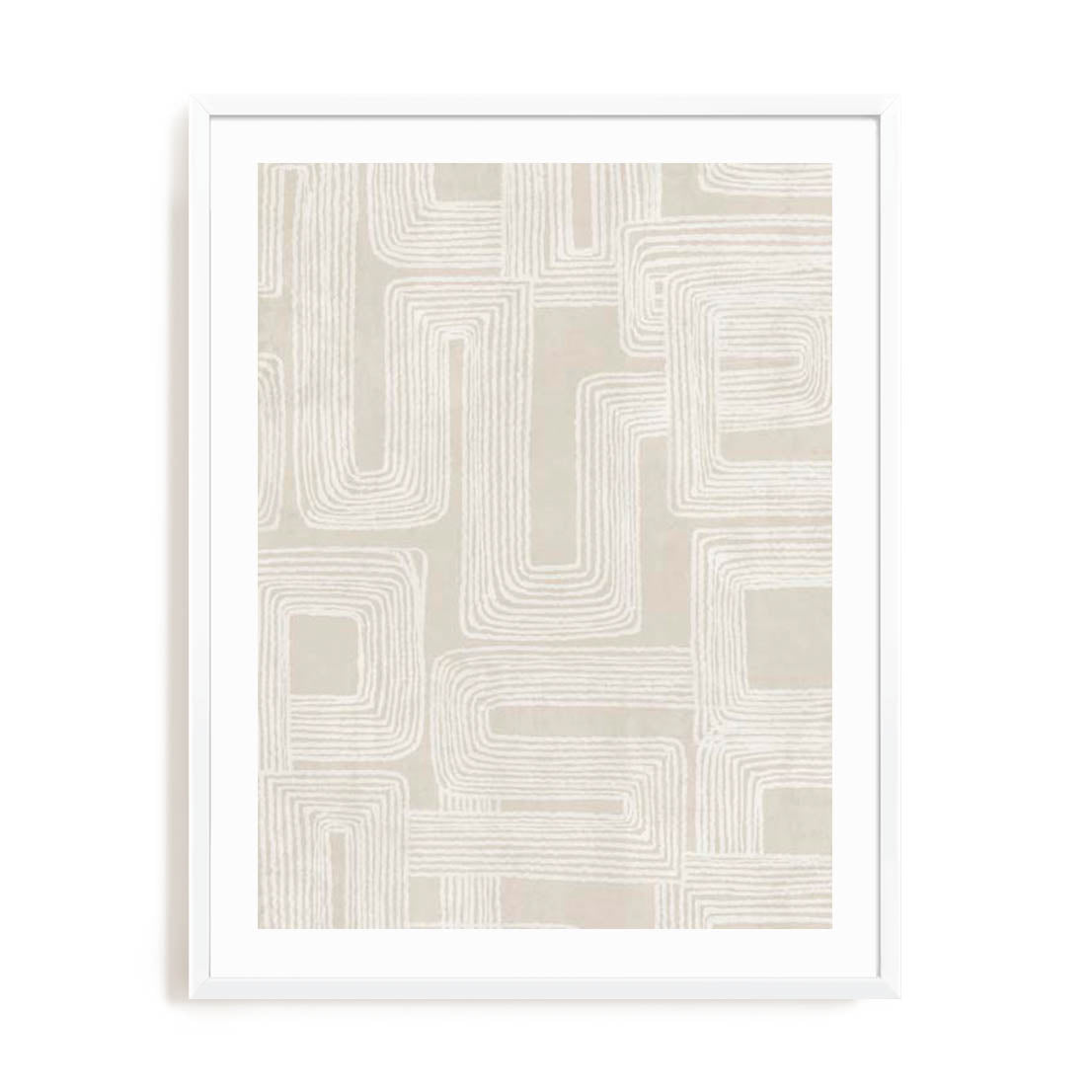 Wall Art Print Poster In White Frame - Linear Majestic Abstract Art