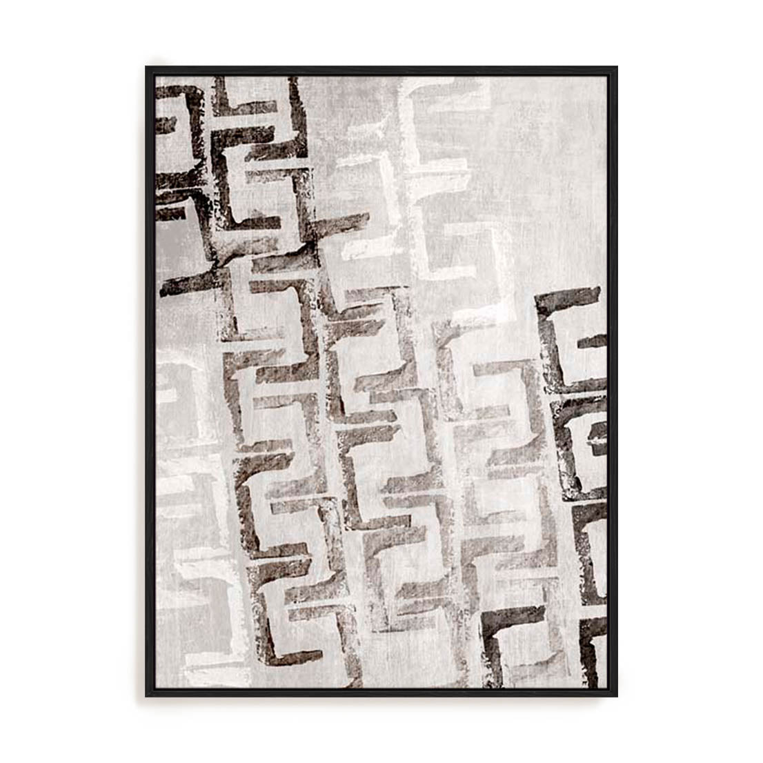 Wall Art Stretched Canvas In Black Frame - Imprint Of Thought Abstract Art