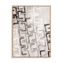 Wall Art Stretched Canvas In Natural Oak  Frame - Imprint Of Thought Abstract Art