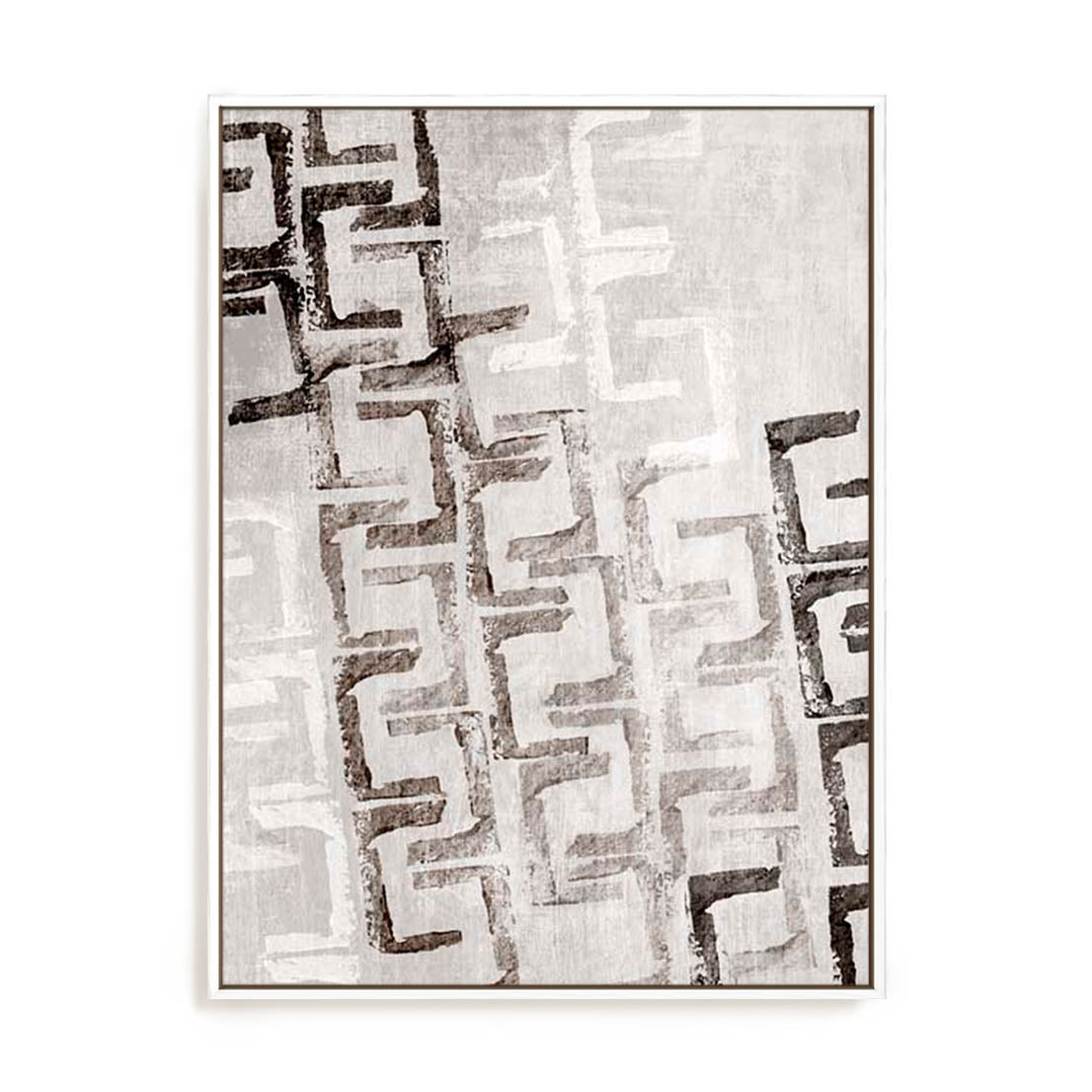 Wall Art Stretched Canvas In White  Frame - Imprint Of Thought Abstract Art