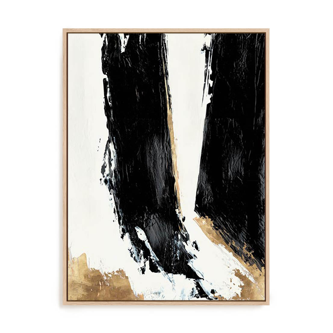 Wall Art Stretched Canvas In Natural Oak  Frame - Abstract Lush I Abstract Art
