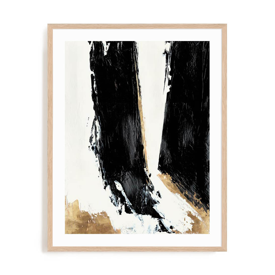 Wall Art Print Poster In Natural Oak Frame - Abstract Lush I Abstract Art
