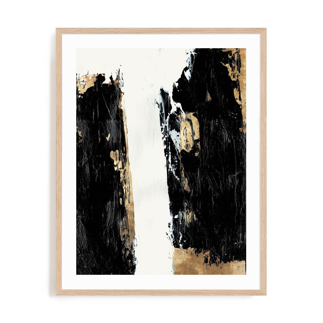 Wall Art Print Poster In Natural Oak Frame - Abstract Lush Ii Abstract Art
