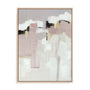 Wall Art Stretched Canvas In Natural Oak  Frame - Rosy Whispers Abstract Art