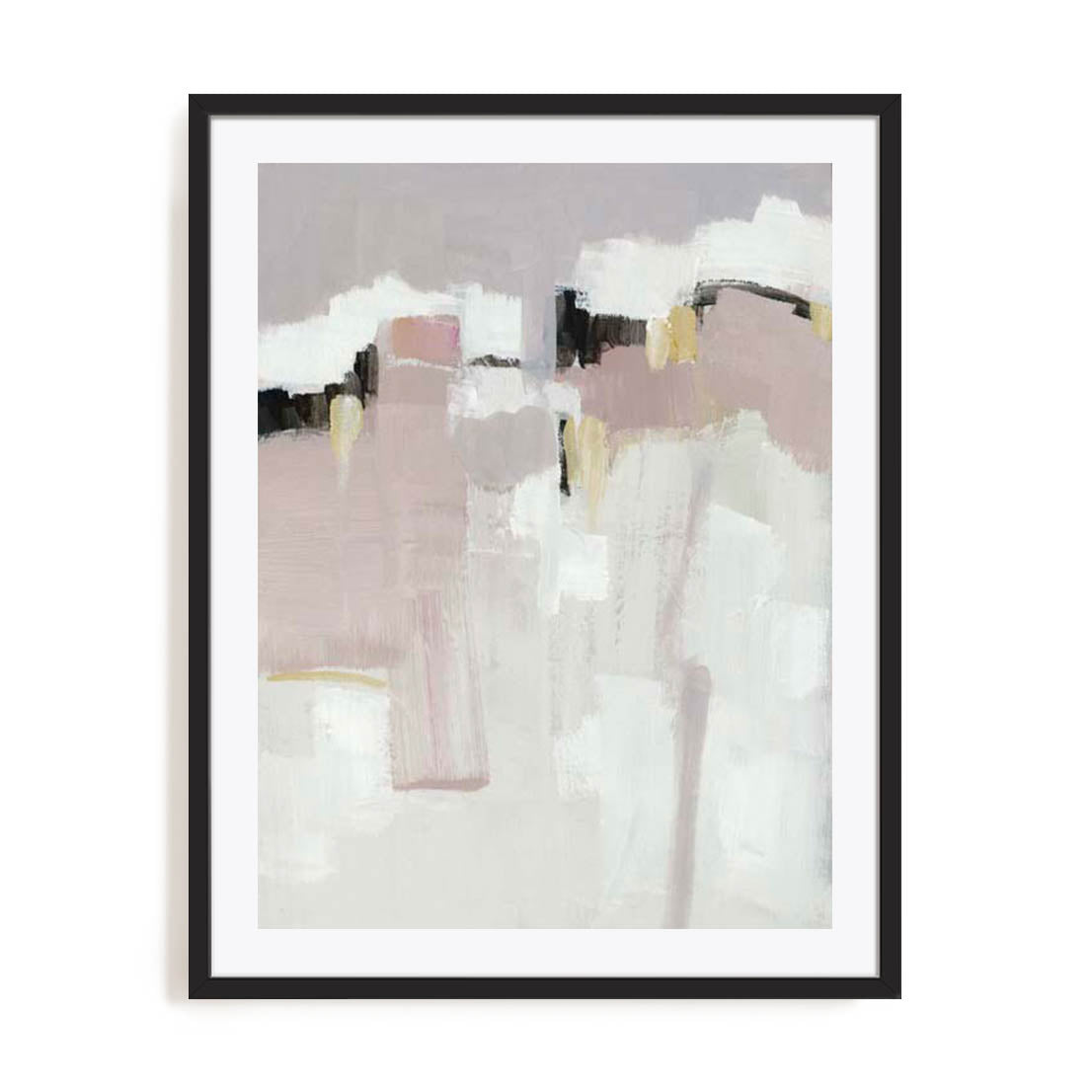 Wall Art Print Poster In Black Frame - Rosy Whispers Abstract Art