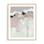 Wall Art Print Poster In Natural Oak Frame - Rosy Whispers Abstract Art
