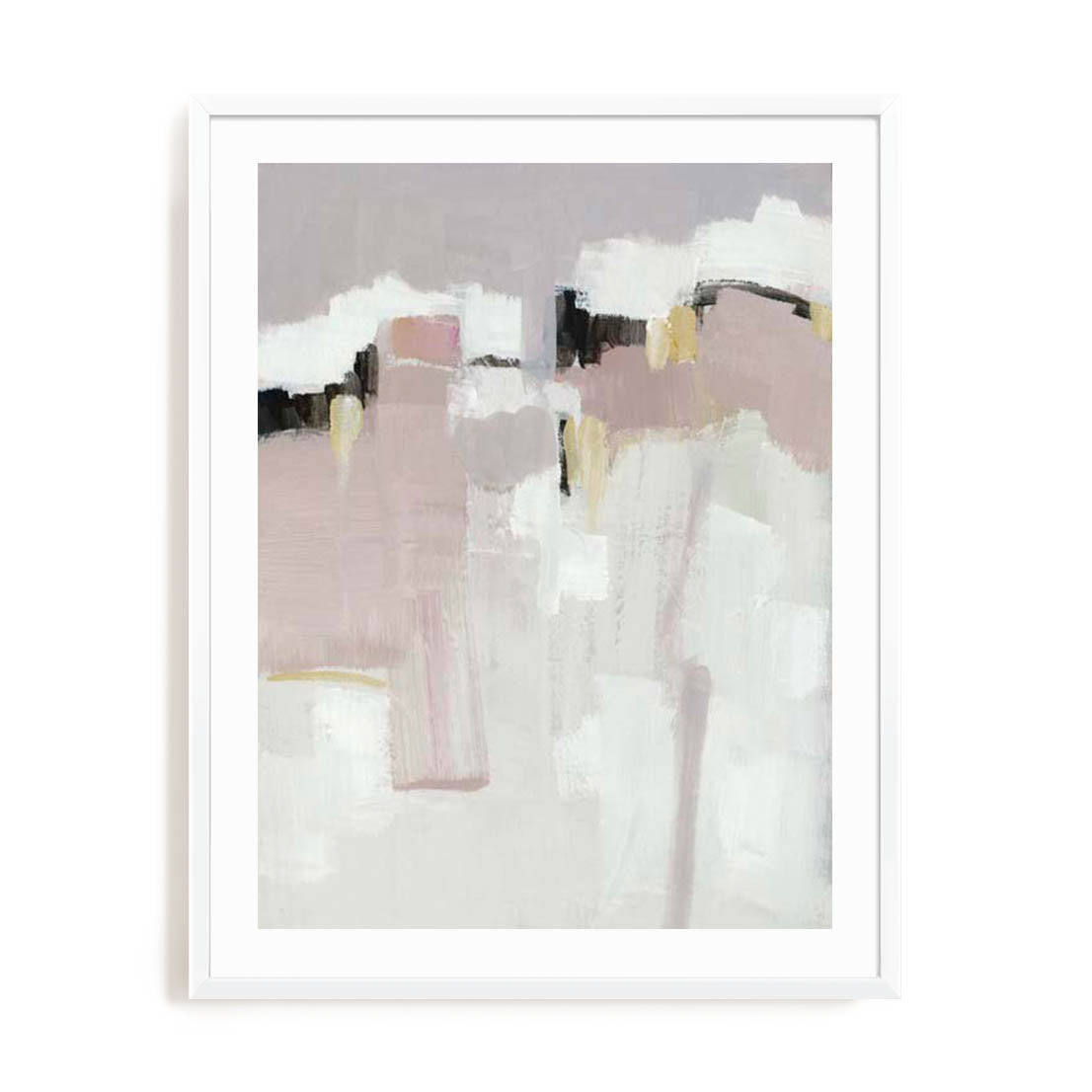Wall Art Print Poster In White Frame - Rosy Whispers Abstract Art