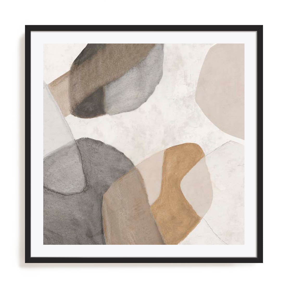 Wall Art Print Poster In Black Frame - Drifted Sandy Dreams Abstract Art
