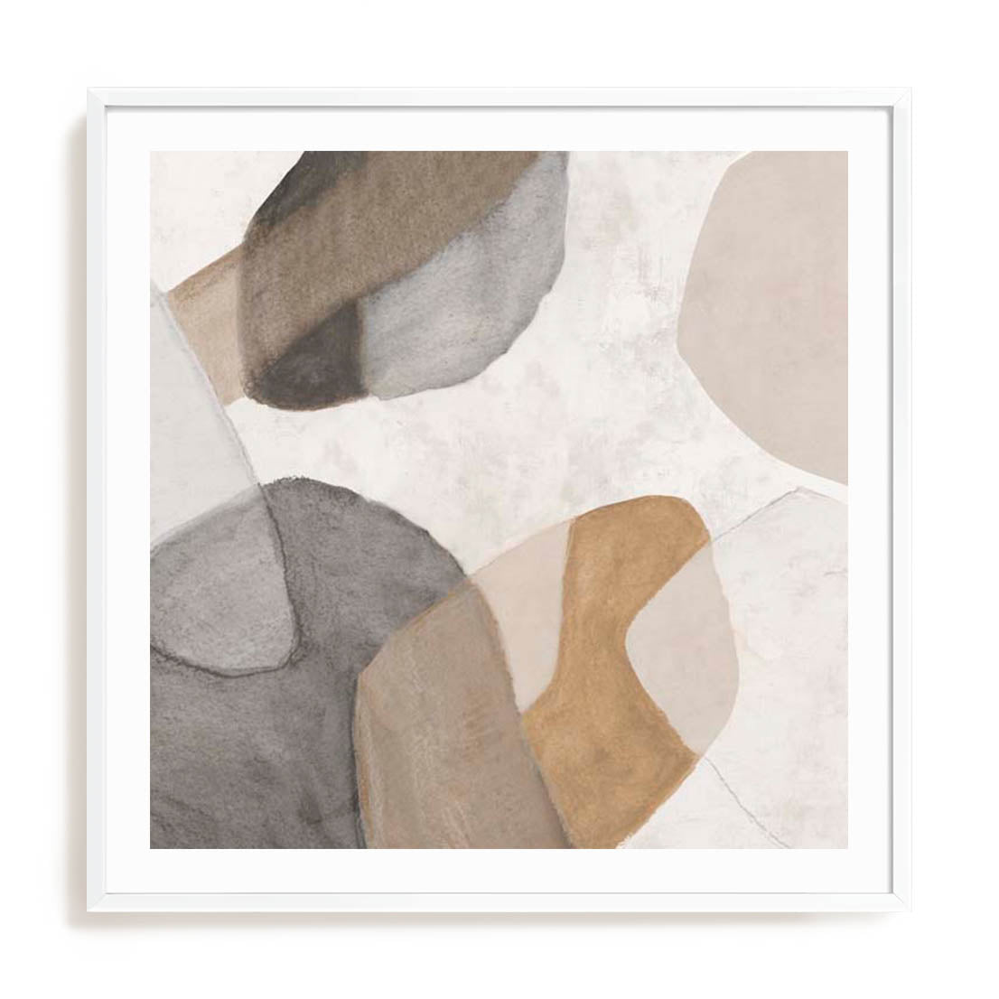 Wall Art Print Poster In White Frame - Drifted Sandy Dreams Abstract Art