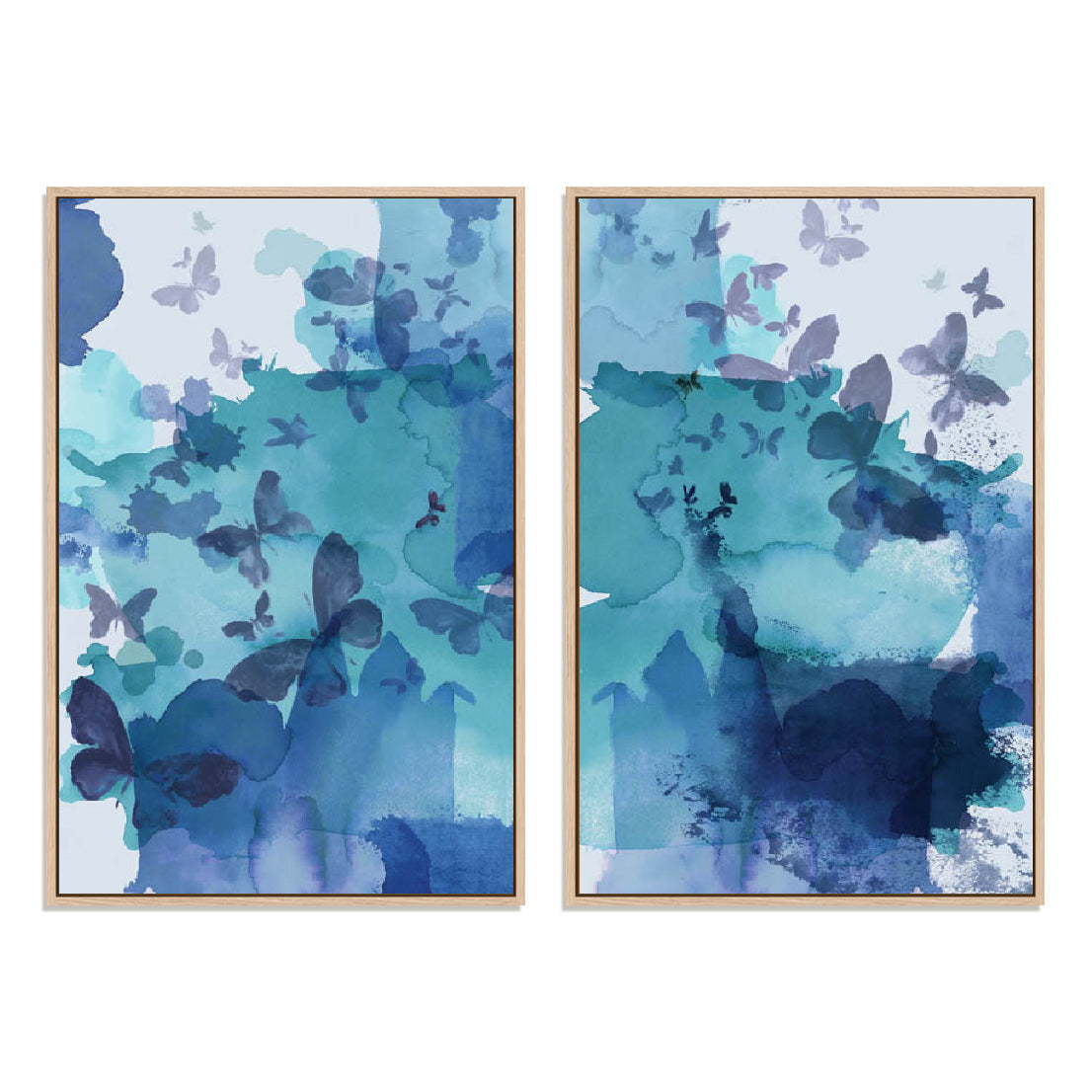 Butterfly Blue I And II Wall Art