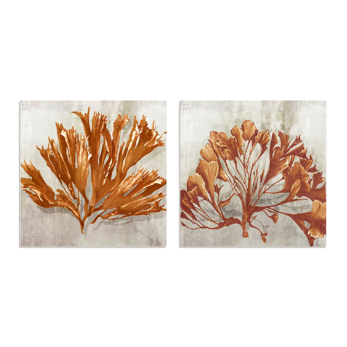 Rustic Coral I and II Wall Art