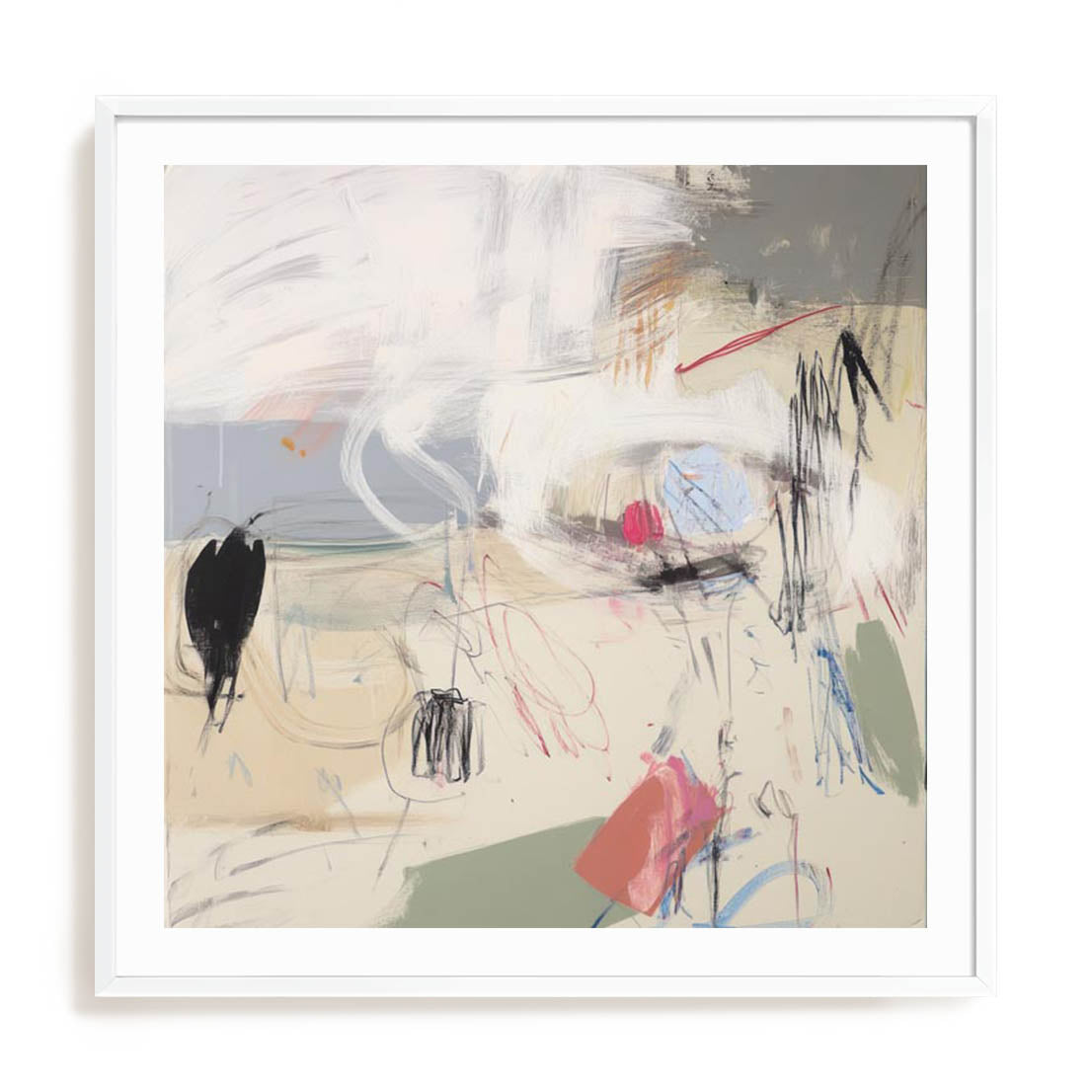 Wall Art Print Poster In White Frame - Core Abstractions I Abstract Art