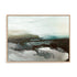 Wall Art Stretched Canvas In Natural Oak  Frame - Marshland Serenity Abstract Art