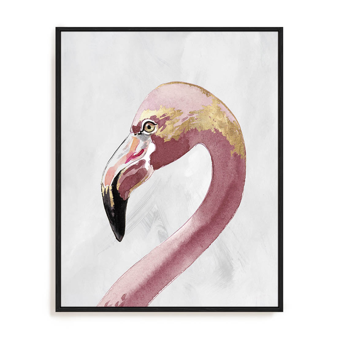 Pink Golden Flamingo Wall Art