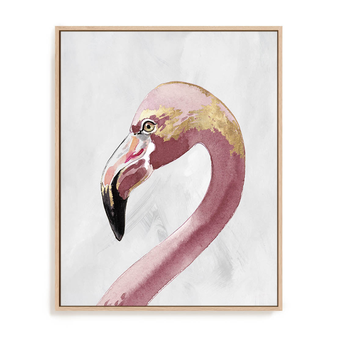Pink Golden Flamingo Wall Art