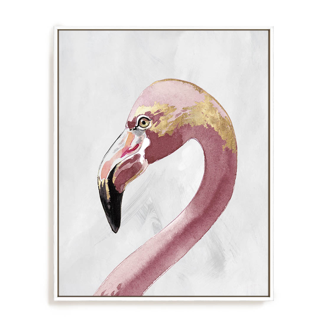 Pink Golden Flamingo Wall Art